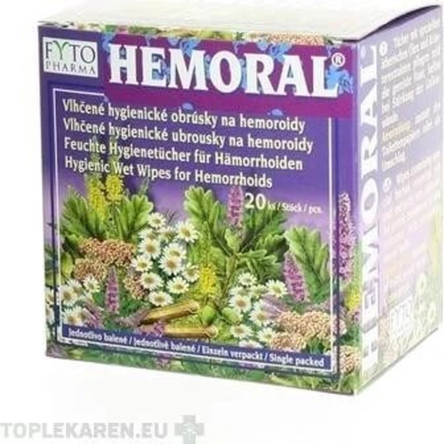 Șervețele umede FYTO HEMORAL 1×20 buc, șervețele umede