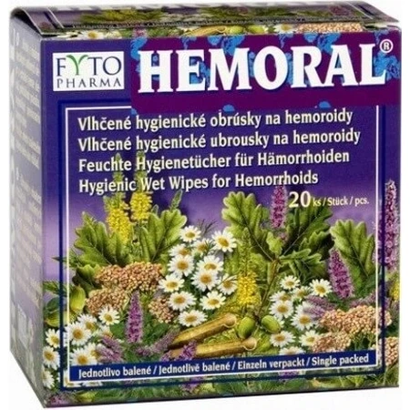 Șervețele umede FYTO HEMORAL 1×20 buc, șervețele umede