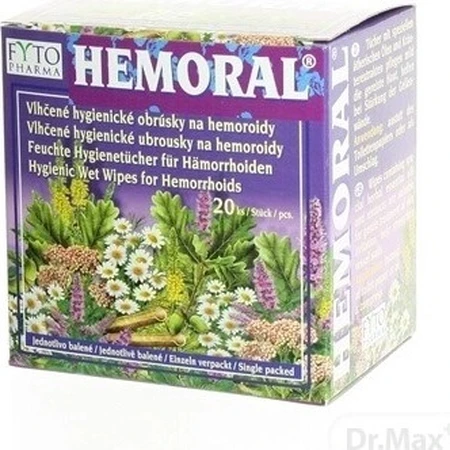Șervețele umede FYTO HEMORAL 1×20 buc, șervețele umede