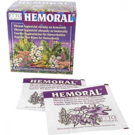 Șervețele umede FYTO HEMORAL 1×20 buc, șervețele umede