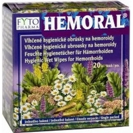 Șervețele umede FYTO HEMORAL 1×20 buc, șervețele umede