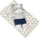 BABYMATEX Manta con juguete Panda gris 75 x 100 cm 1&#215;1 ud, para ni&#241;os