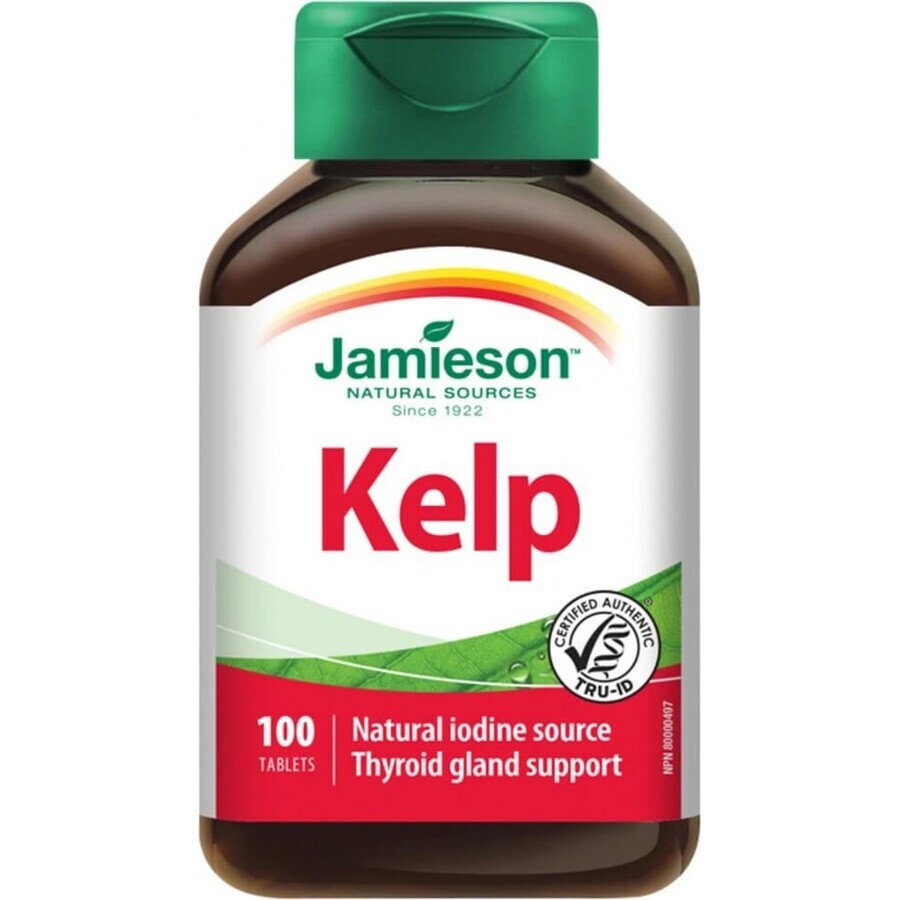 JAMIESON SEAWEED KELP ALGAS 650 µg 1×100 tbl, algas marinas