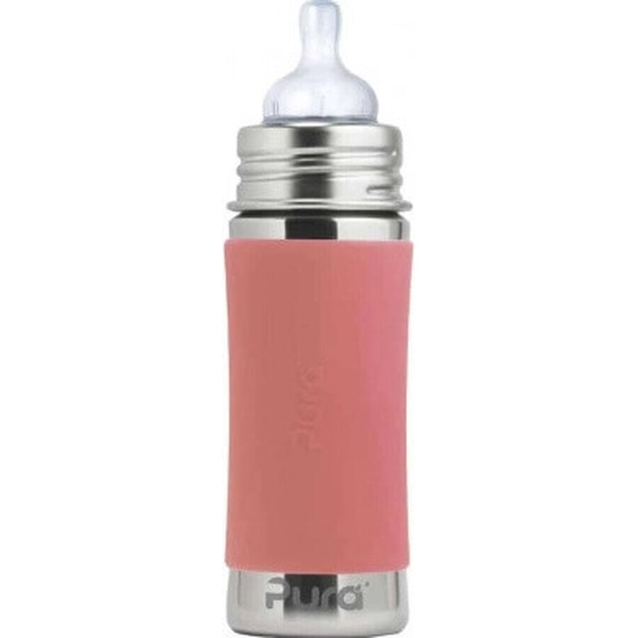 Biberon in acciaio inox Pura 325ml 1×1 pz, colore rosa