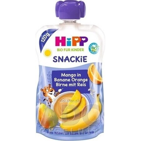 HiPP BIO KINDER Banaan Sinaasappel Peer Mango Peer Rijst 1×120 g, fruit en granen, 12m+