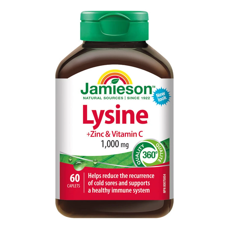 Jamieson Lysine 1000 mg with Zinc and Vitamin C 60 tablets
