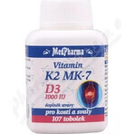 MedPharma VITAMINE K2 MK-7 + D3 1000 IE 1×107 cps, voedingssupplement