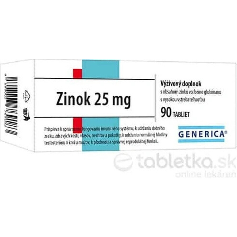 GENERICA Zinc 25 mg 1×90 tbl