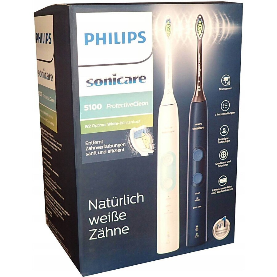 Philips Sonicare 5100 HX6851/34 1+1 1×1 set, periuță de dinți sonică 2 buc