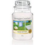 Yankee Candle - Set cadou lumânare mare de bumbac curat și pene Sharpie 1×567g, lumânare parfumată