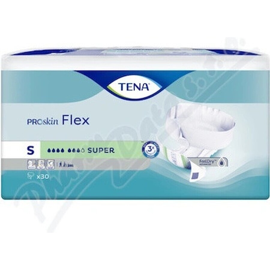 TENA Flex Super S 1×30 stuks, incontinentieslip met snel los te maken tailleband