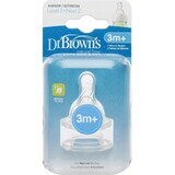 Dr.BROWN'S OPTIONS+ NIVEL 2 1×2, estrecho, tetinas de silicona 3m+