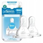 Dr.BROWN'S OPTIONS+ NIVEL 2 1×2, estrecho, tetinas de silicona 3m+