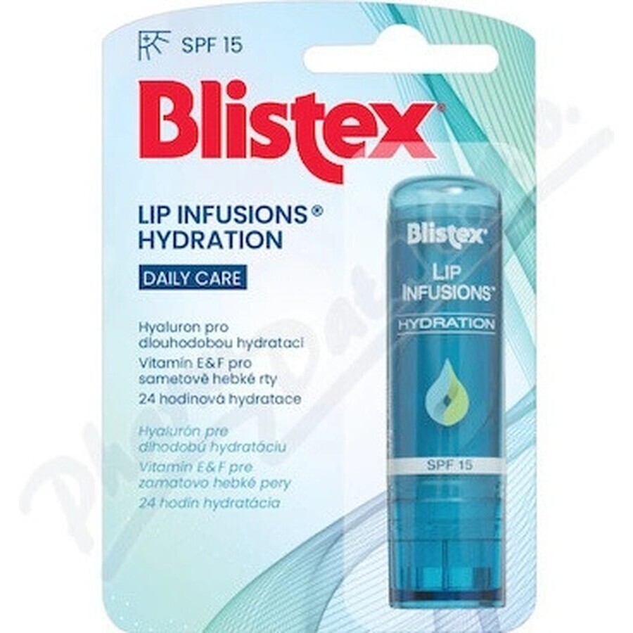 Blistex INFUSIONES LABIALES HIDRATACIÓN SPF 15 1×3,7 g, bálsamo labial