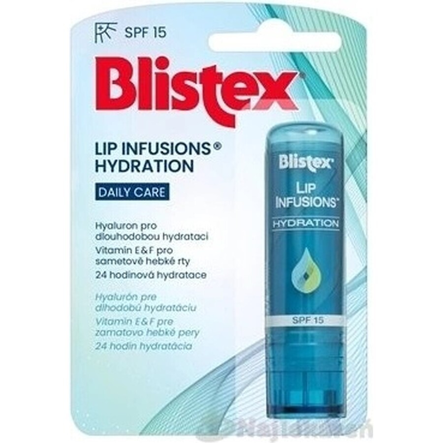 Blistex INFUSIONES LABIALES HIDRATACIÓN SPF 15 1×3,7 g, bálsamo labial