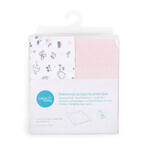 CEBA Changing mat cover 2 pcs Candy Pink+Bird World 1×2 pcs, with pattern