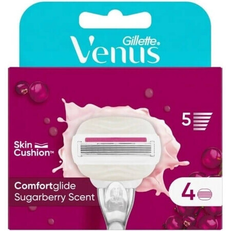 VENUS COMFORTGLIDE SUGARBERRY SHAVING HEADS 4 pcs 1×4 pcs, cabezales de afeitado de recambio