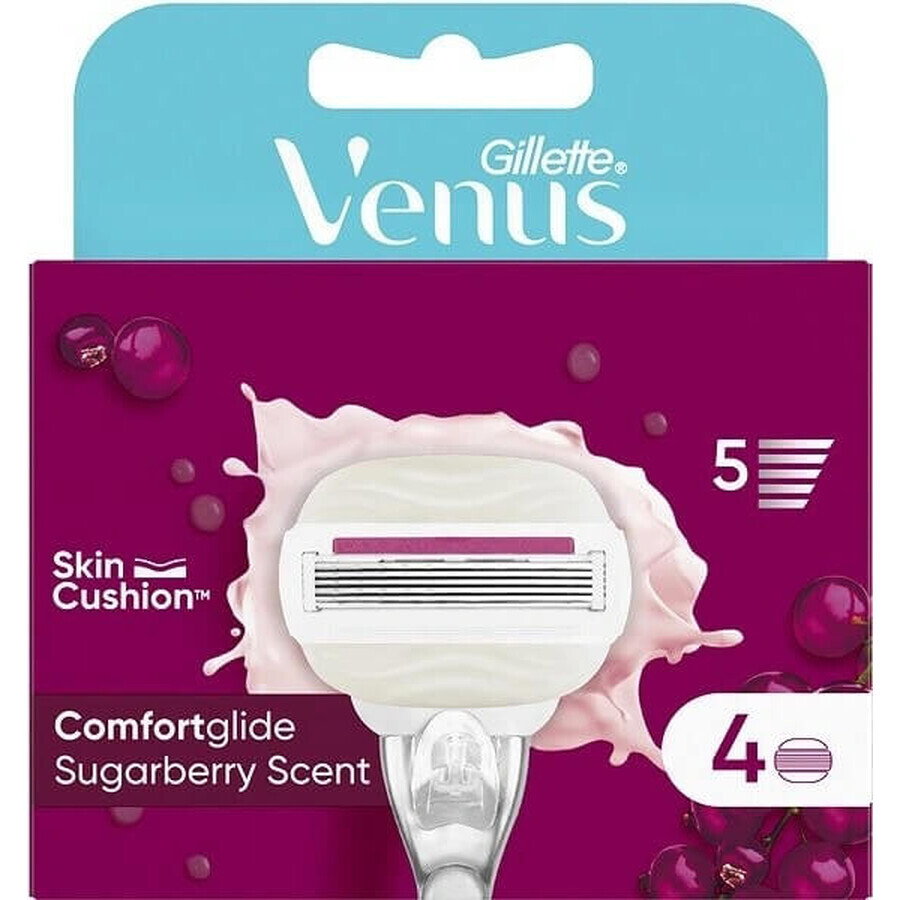 VENUS COMFORTGLIDE SUGARBERRY SHAVING HEADS 4 pcs 1×4 pcs, cabezales de afeitado de recambio