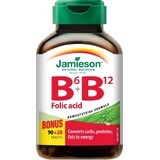 JAMIESON VITAMINA B6, B12 Y ÁCIDO FÓLICO 1×90+20 tbl, complemento alimenticio