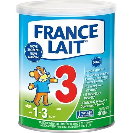 France Lait 3 Melkvoeding voor peuters van 1 tot 3 jaar 1×400 g, melkvoeding (1-3 jaar)