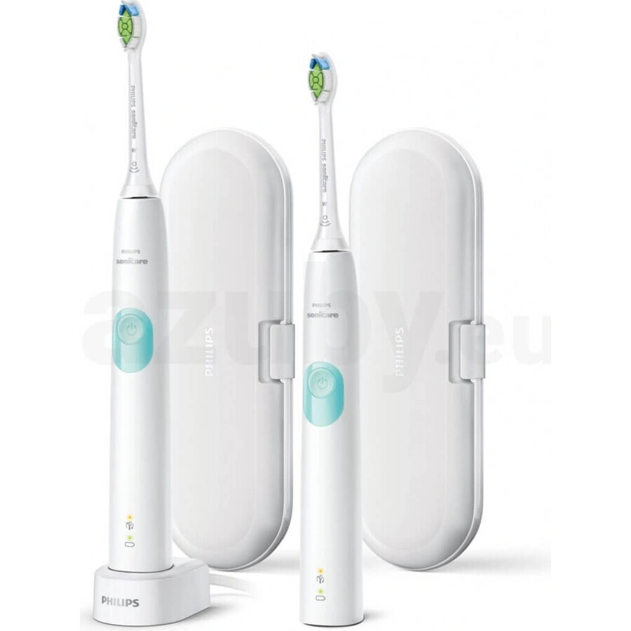 Philips Sonicare 4300 HX6807/35 Juego 1+1 1×1, cepillo dental sónico 2 piezas