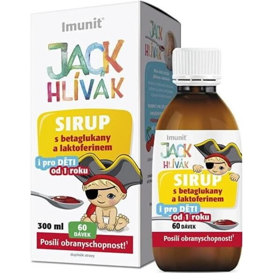 HLIVA JACK JACK JACK JARABE Glucanos, Lactoferrina-Imune 1×300 ml, jarabe para niños (60 dosis)