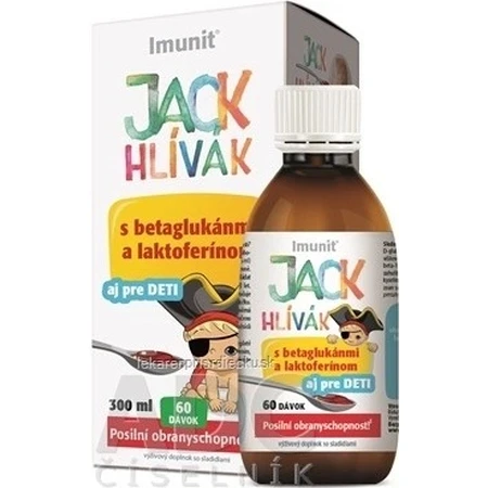 HLIVA JACK JACK JACK JARABE Glucanos, Lactoferrina-Imune 1×300 ml, jarabe para niños (60 dosis)