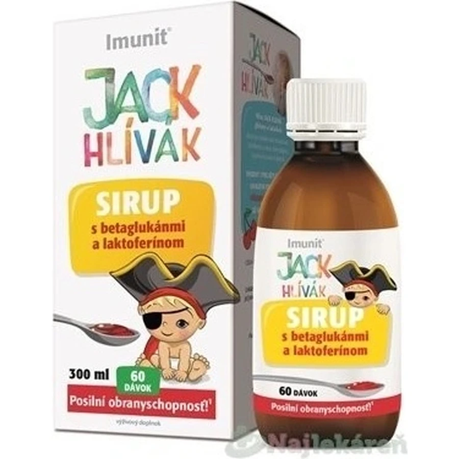 HLIVA JACK JACK JACK JARABE Glucanos, Lactoferrina-Imune 1×300 ml, jarabe para niños (60 dosis)