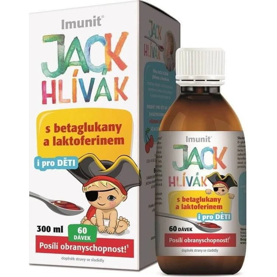 HLIVA JACK JACK JACK JARABE Glucanos, Lactoferrina-Imune 1×300 ml, jarabe para niños (60 dosis)