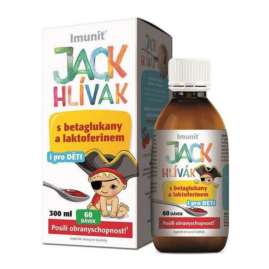 HLIVA JACK JACK JACK JARABE Glucanos, Lactoferrina-Imune 1×300 ml, jarabe para niños (60 dosis)