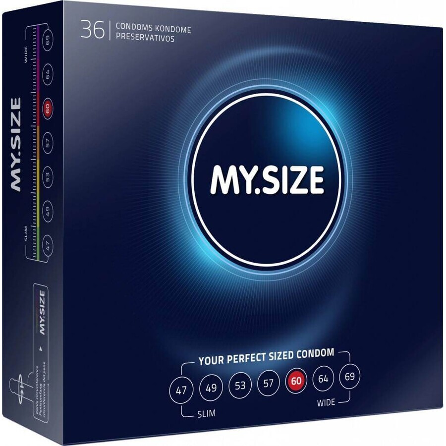 My Size 60 1×36 pcs, latex condoms