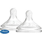 OPZIONI DEL Dr.BROWN+ LIVELLO 3 1×2, collo largo, silicone, 6M+