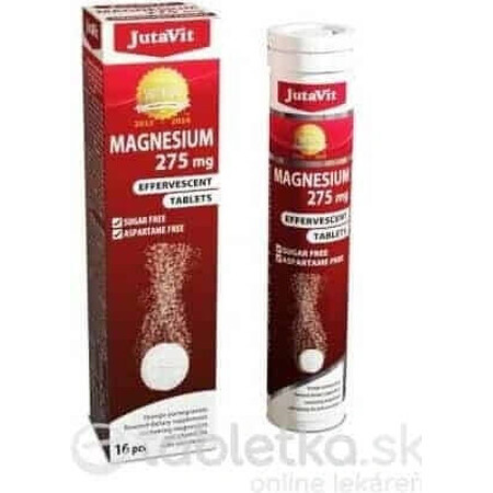 JutaVit Magnesio 275 mg + vitamina B6 comprimidos efervescentes sabor naranja y granada 1x16 unid.