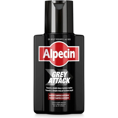 ALPECIN Grey Attack Champú 1×200 ml, champú contra las canas