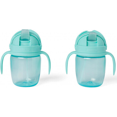 SKIP HOP Growing Mug Growing Mug Sip-to-Straw Teal 6 m+ 1×1 pcs, taza para niños