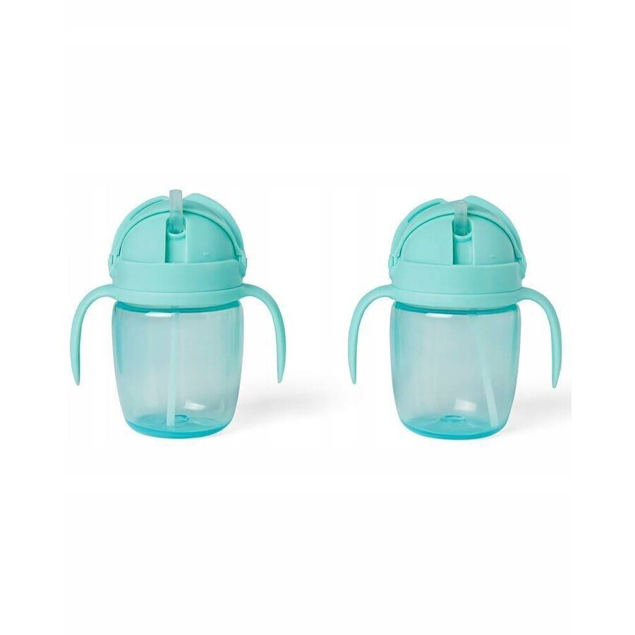 SKIP HOP Growing Mug Growing Mug Sip-to-Straw Teal 6 m+ 1×1 pcs, taza para niños