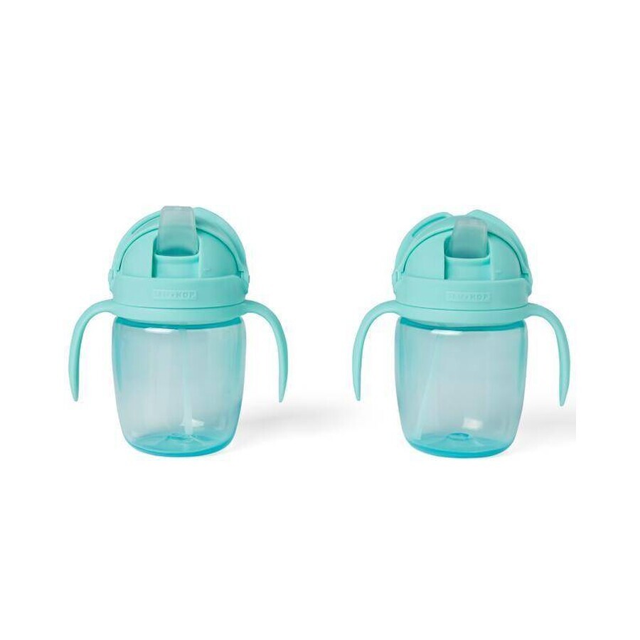 SKIP HOP Growing Mug Growing Mug Sip-to-Straw Teal 6 m+ 1×1 pcs, taza para niños