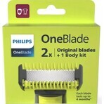 Philips OneBlade QP624/50 360 cuchillas de recambio para cara y cuerpo + peine corporal y accesorio íntimo 1×1 ud, cuchillas de recambio