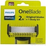 Philips OneBlade QP624/50 360 cuchillas de recambio para cara y cuerpo + peine corporal y accesorio íntimo 1×1 ud, cuchillas de recambio