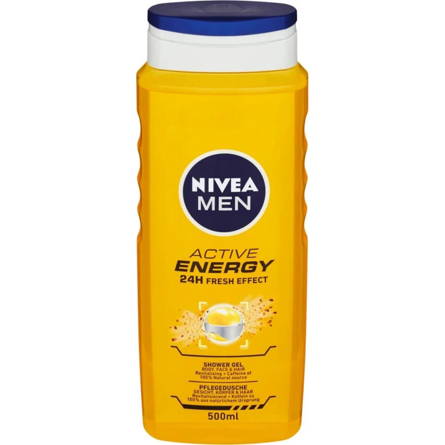 NIVEA Men Active Energy Duschgel 1×250 ml, spendet der Haut Feuchtigkeit