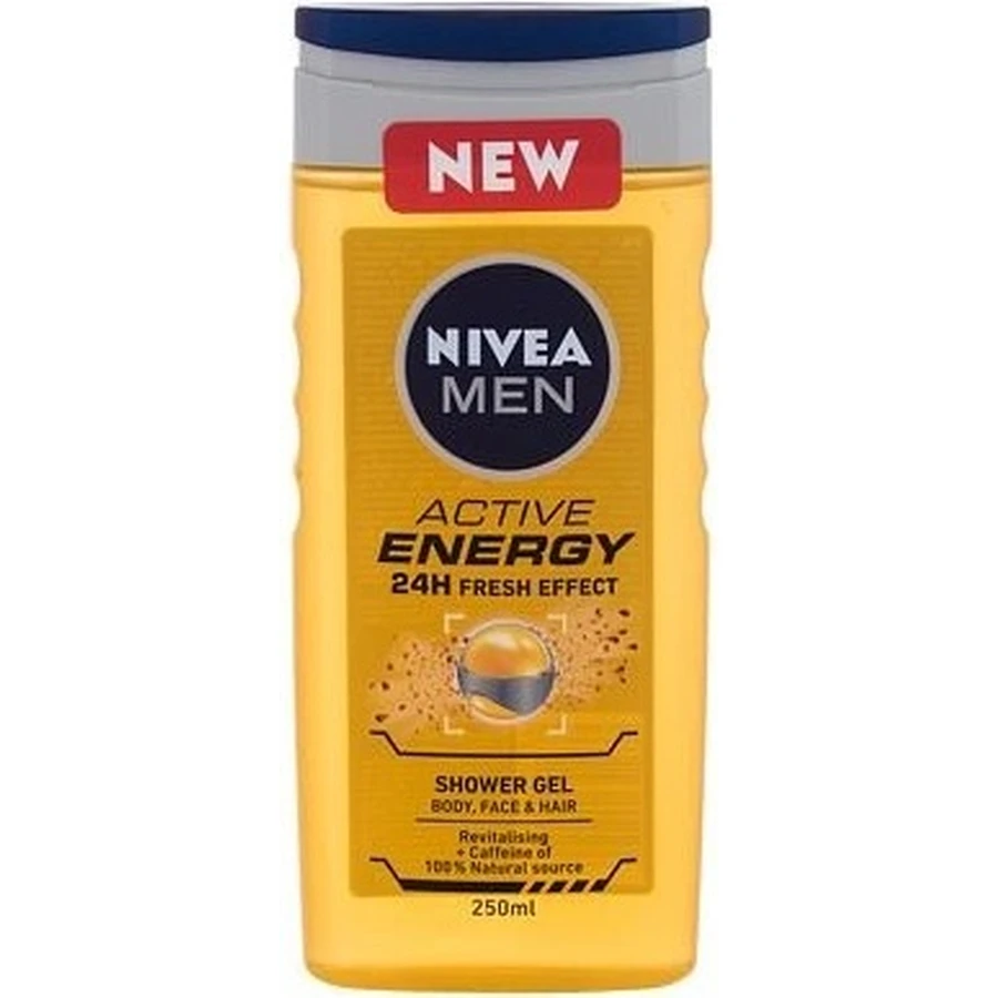 NIVEA Men Active Energy Duschgel 1×250 ml, spendet der Haut Feuchtigkeit