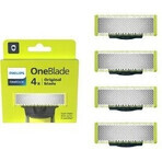 Cuchillas de recambio 4 piezas para Philips OneBlade QP240/50 1×4 piezas, cuchillas de recambio