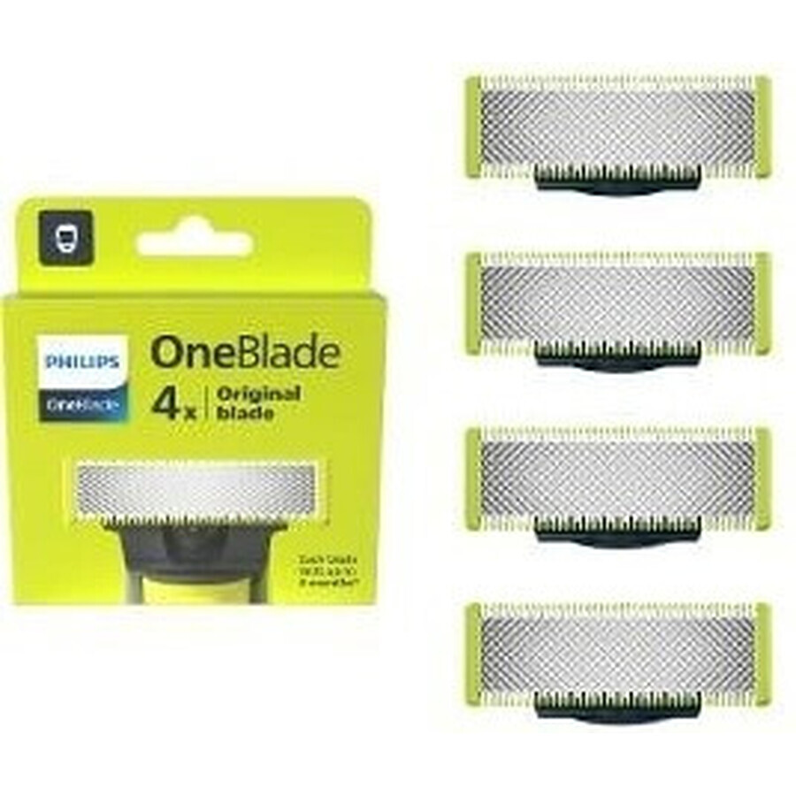 Cuchillas de recambio 4 piezas para Philips OneBlade QP240/50 1×4 piezas, cuchillas de recambio