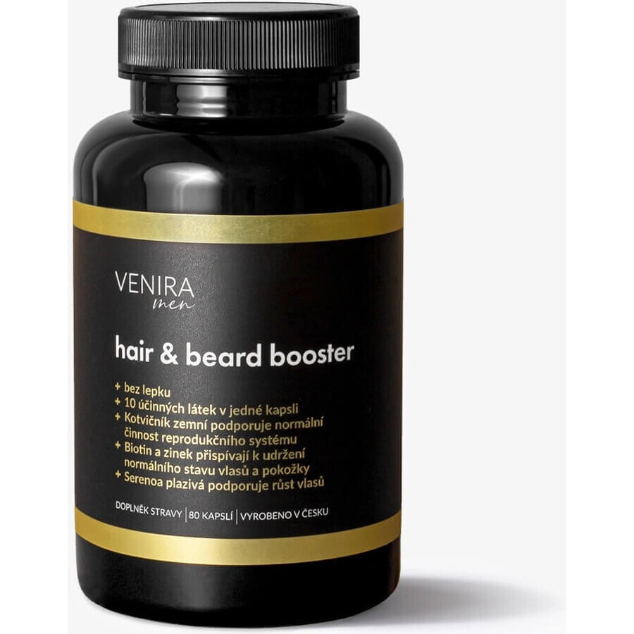 VENIRA Hair and Beard Enhancer for Men 80 day cure 1×80 cps, suplemento nutricional