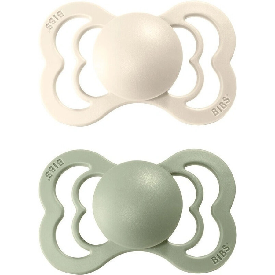 Sucettes en silicone BIBS Supreme pêche/soleil 1×2pcs - taille 2