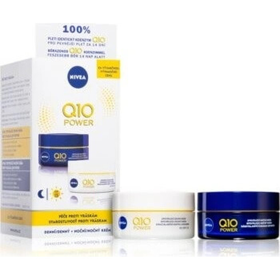 NIVEA Q10 POWER DUO Straffende Tages- und Nachtcreme 2×50 ml, Straffende Creme