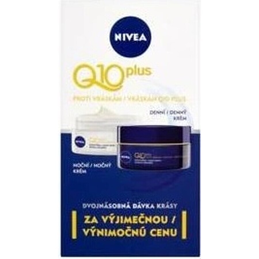 NIVEA Q10 POWER DUO Straffende Tages- und Nachtcreme 2×50 ml, Straffende Creme