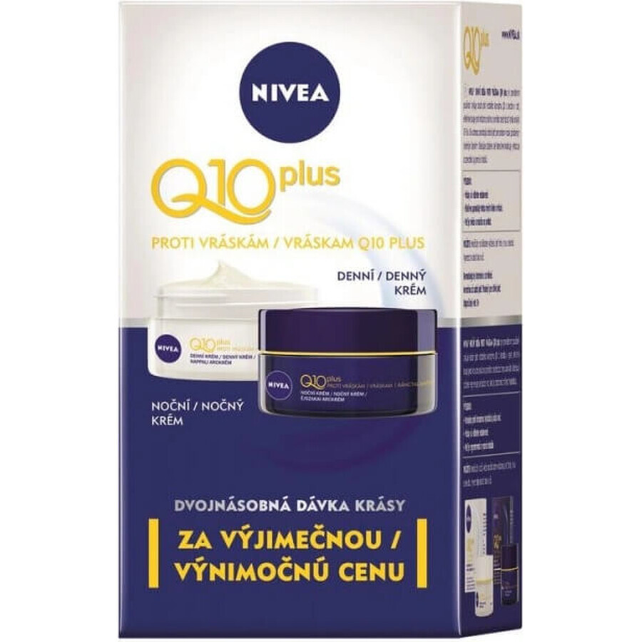 NIVEA Q10 POWER DUO Straffende Tages- und Nachtcreme 2×50 ml, Straffende Creme