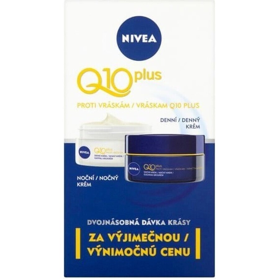 NIVEA Q10 POWER DUO Straffende Tages- und Nachtcreme 2×50 ml, Straffende Creme