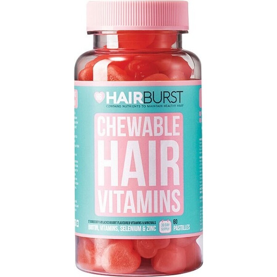 HAIRBURST chewable rubber vitamins for hair in heart shape 1×60 pcs, chewable vitamins